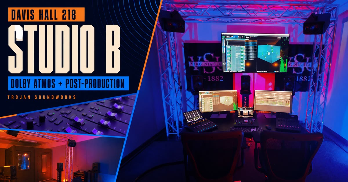 Davis Hall 218 Studio B Dolby Atmos and post-production studio